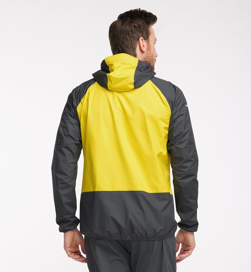 Haglöfs Mens L.I.M Comp Waterproof Jacket Yellow/Black New Zealand 28509KNAF